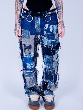 custom upcycled jeans, baví tě takové kalhoty?